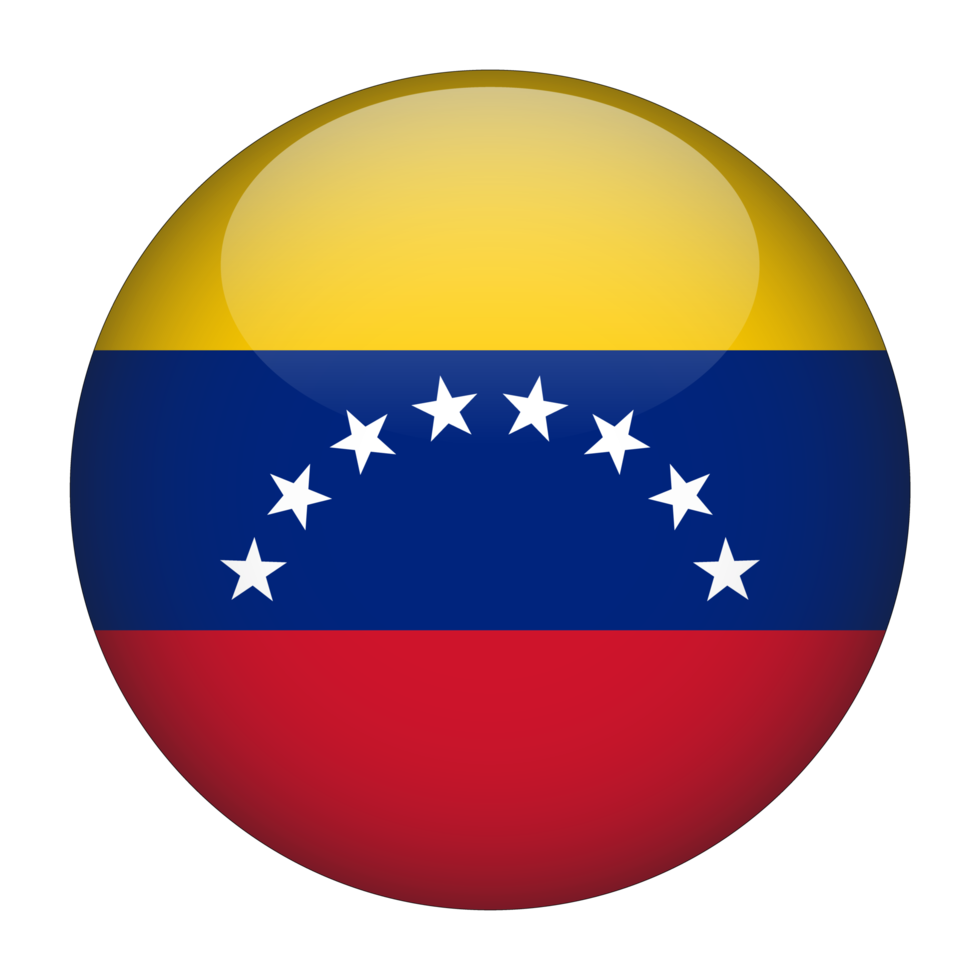 drapeau arrondi 3d du venezuela avec fond transparent png