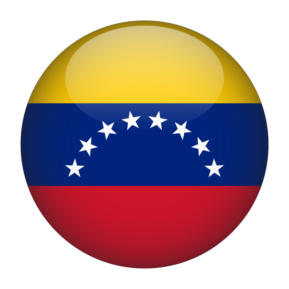 Venezuela 3D Rounded Flag with Transparent Background png