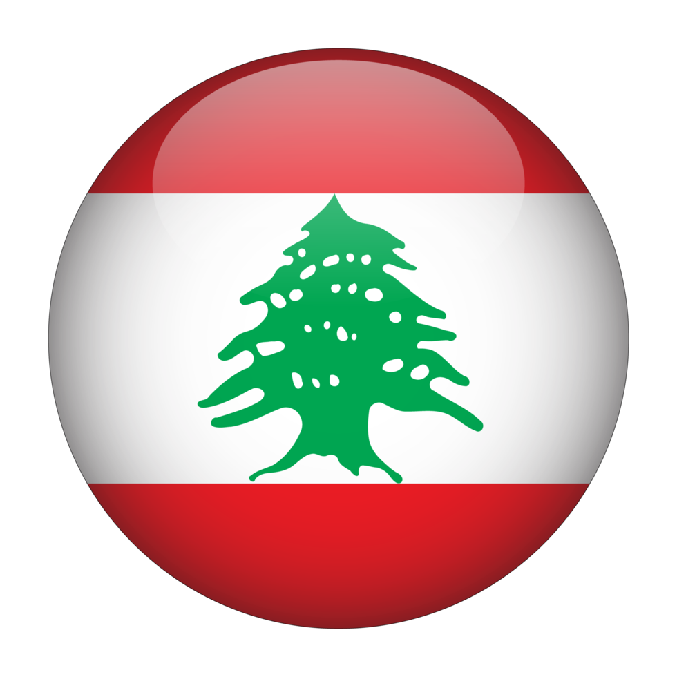 Lebanon 3D Rounded Flag with Transparent Background png