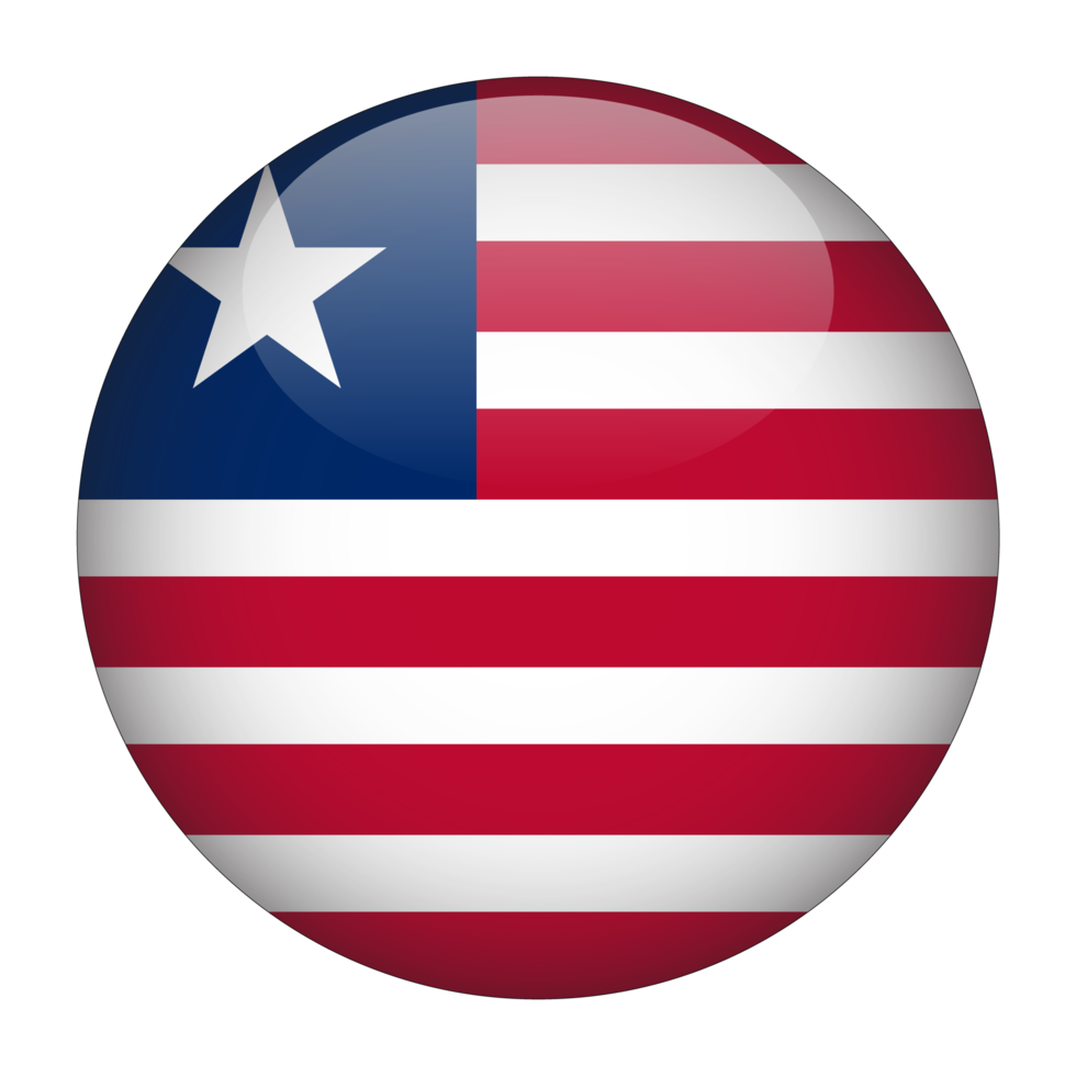 Liberia 3d afgeronde vlag met transparant achtergrond png