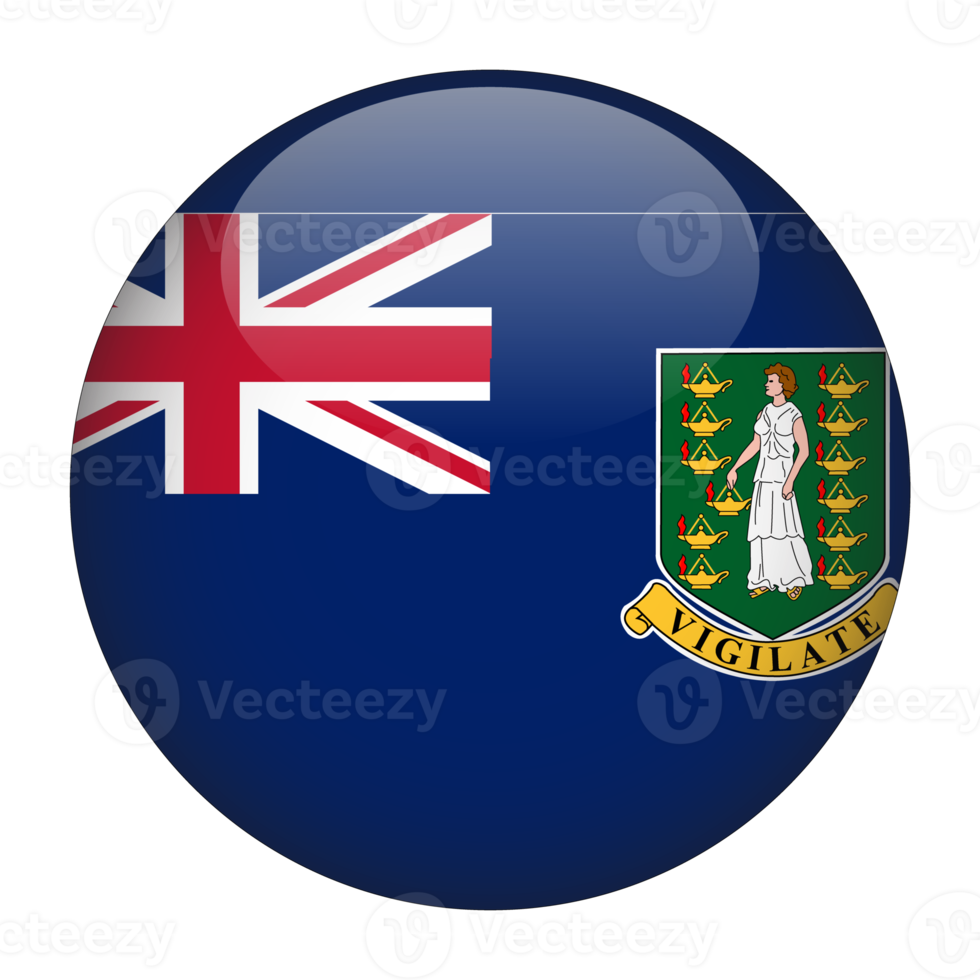 British Virgin Islands 3D Rounded Flag with no Background png
