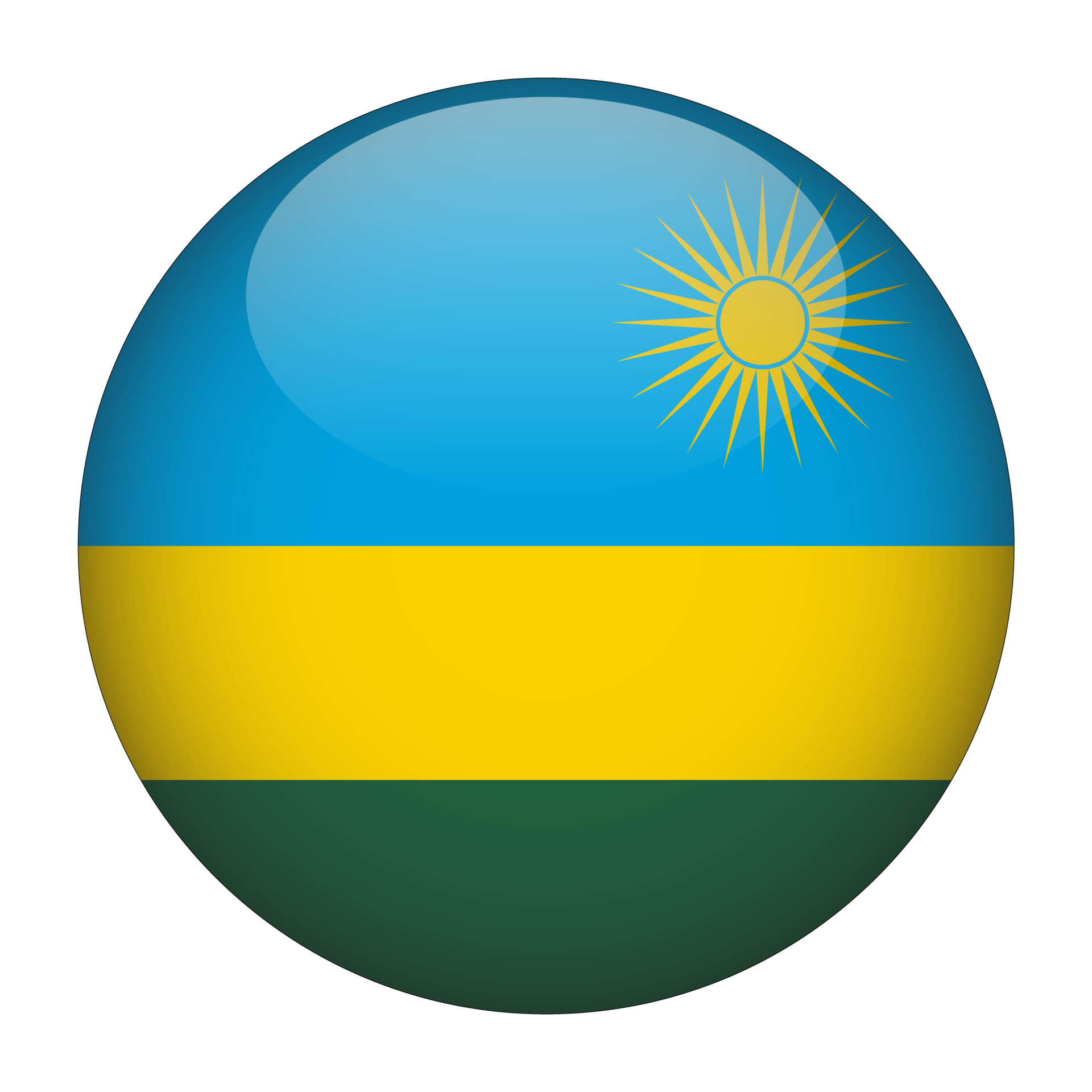Rwanda 3D Rounded Flag with Transparent Background 15272136 PNG
