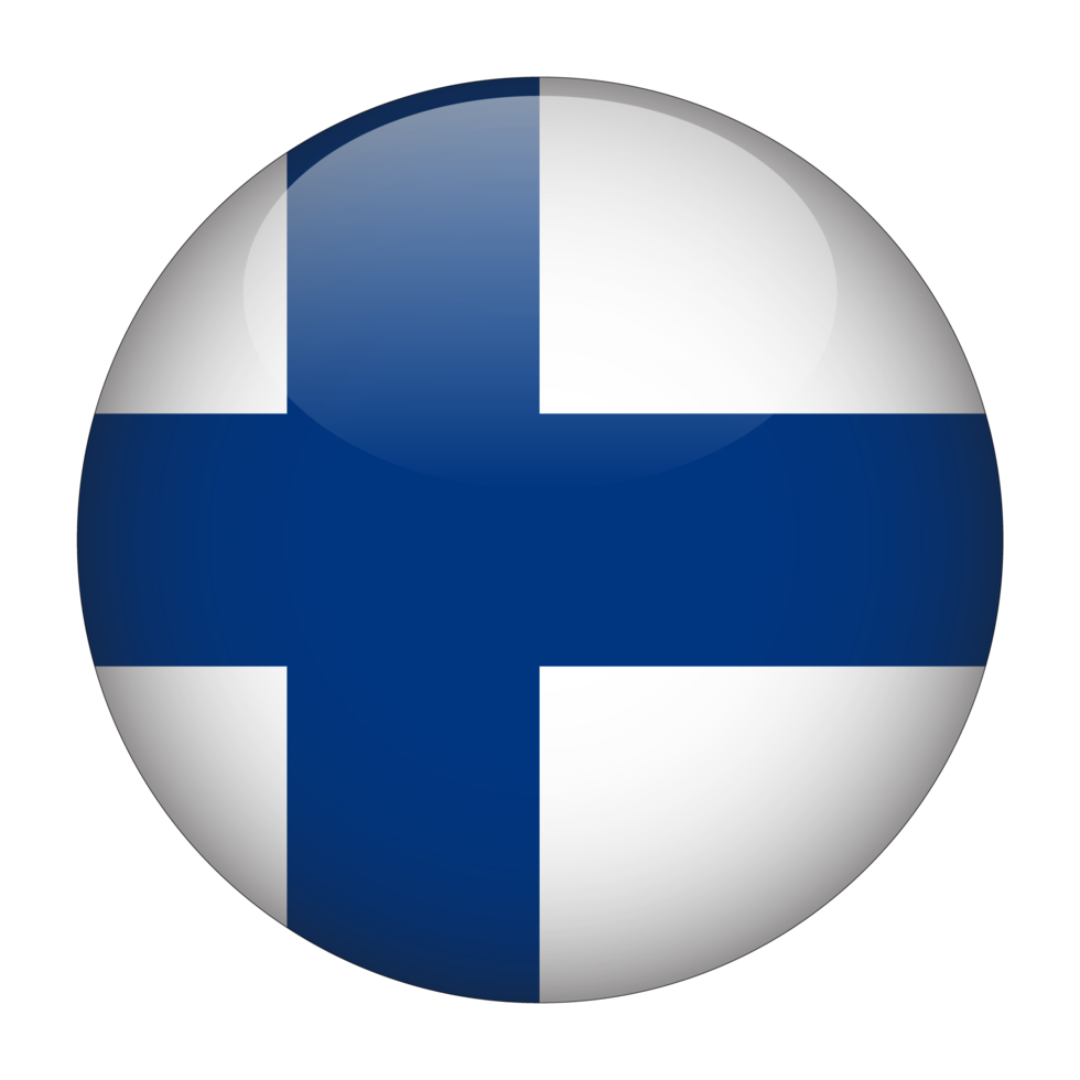 finland 3d avrundad flagga med transparent bakgrund png