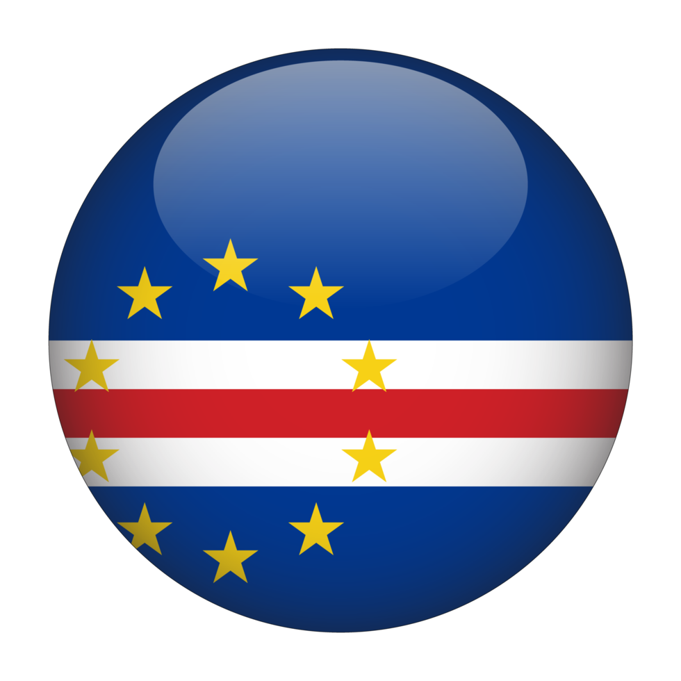 Cape Verde 3D Rounded Flag with Transparent Background png