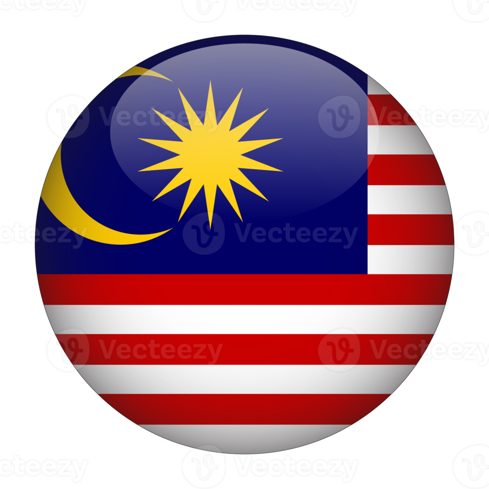 malaysia 3d avrundad flagga med transparent bakgrund png