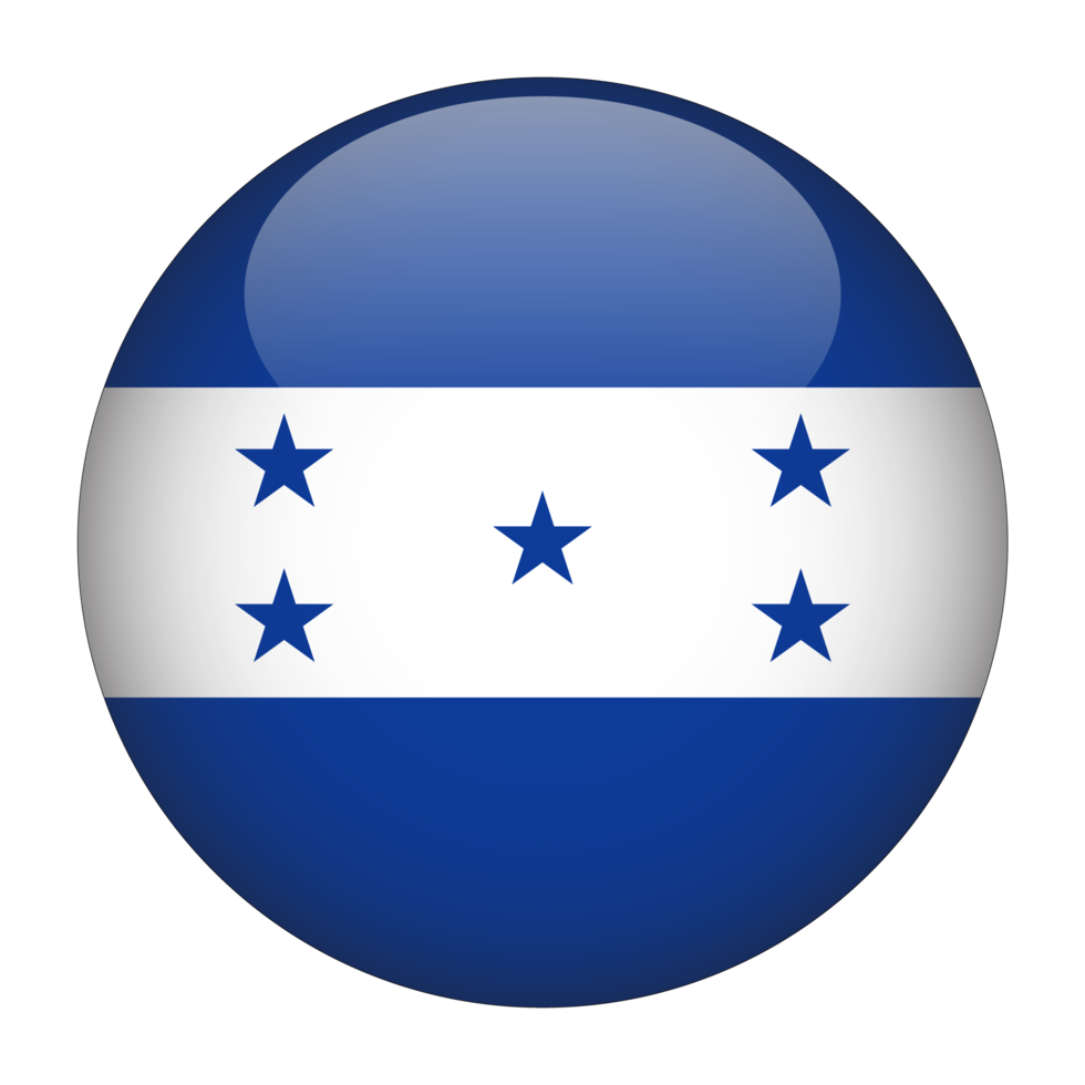 honduras 3d avrundad flagga med transparent bakgrund png