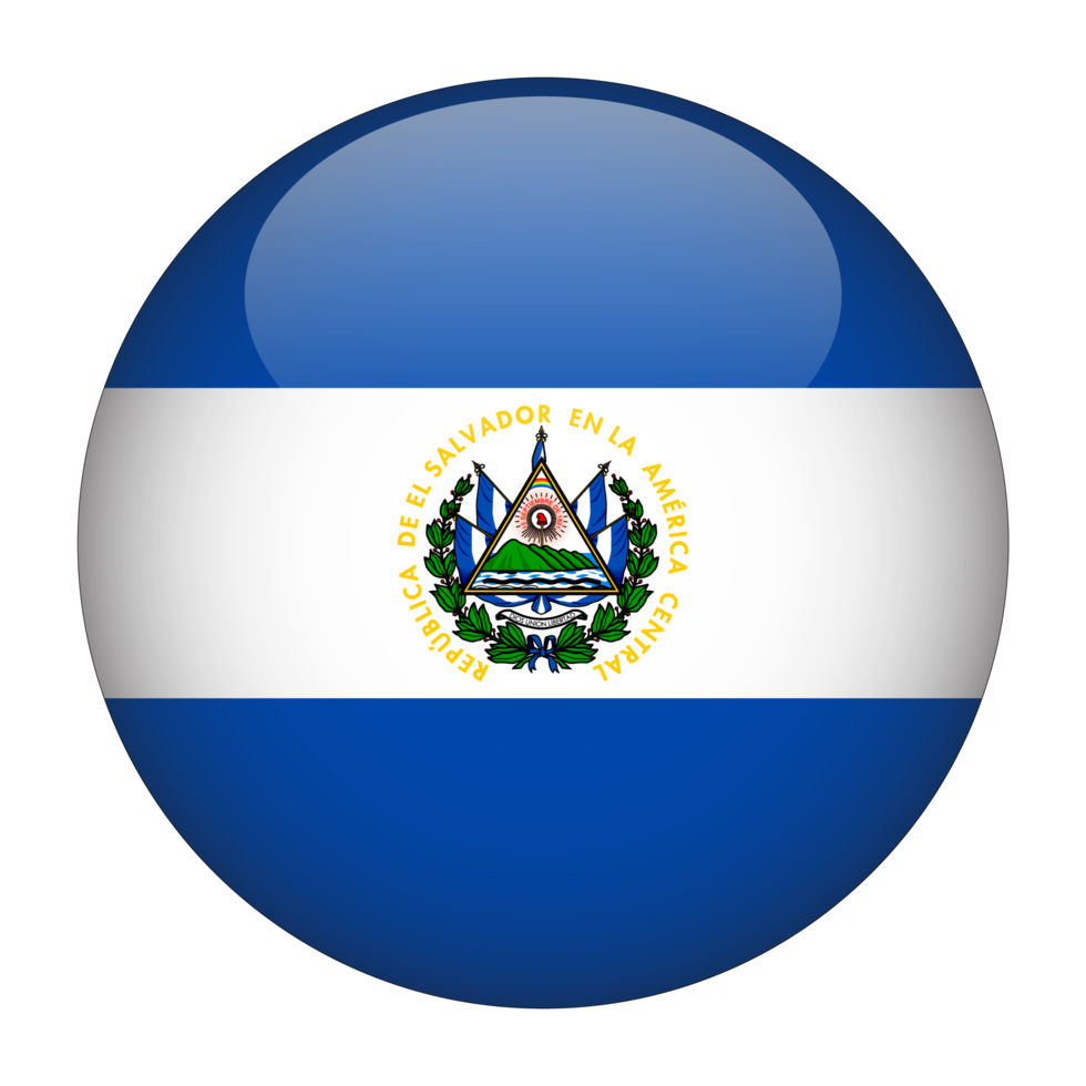 El Salvador 3D Rounded Flag with Transparent Background png