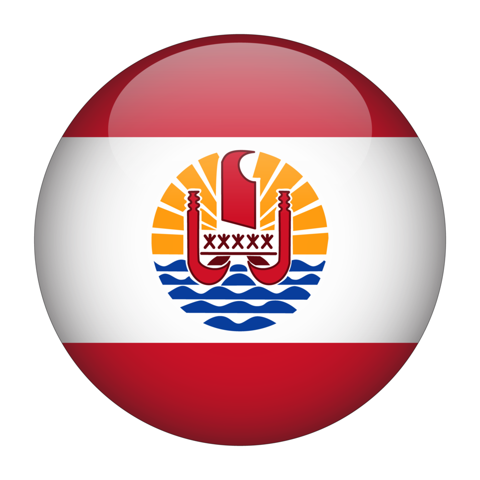 French Polynesia 3D Rounded Flag with Transparent Background png