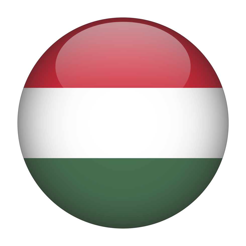 Hungary 3D Rounded Flag with Transparent Background png