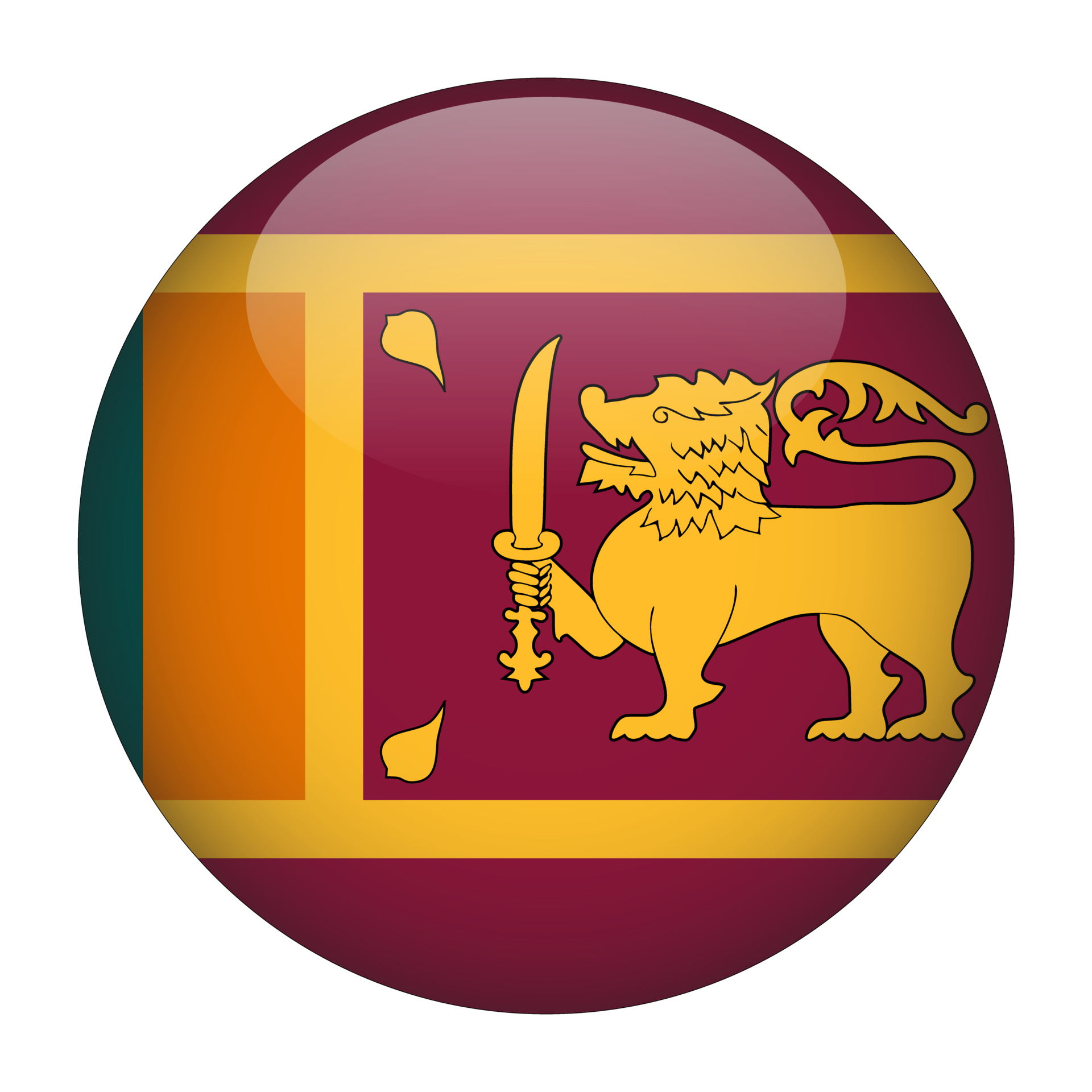 Sri Lanka 3D Rounded Flag with Transparent Background 15272162 PNG