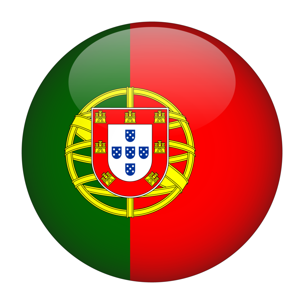 Portugal 3D Rounded Flag with Transparent Background png