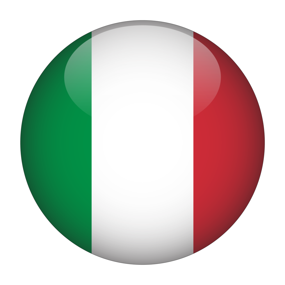 Italy 3D Rounded Flag with Transparent Background png
