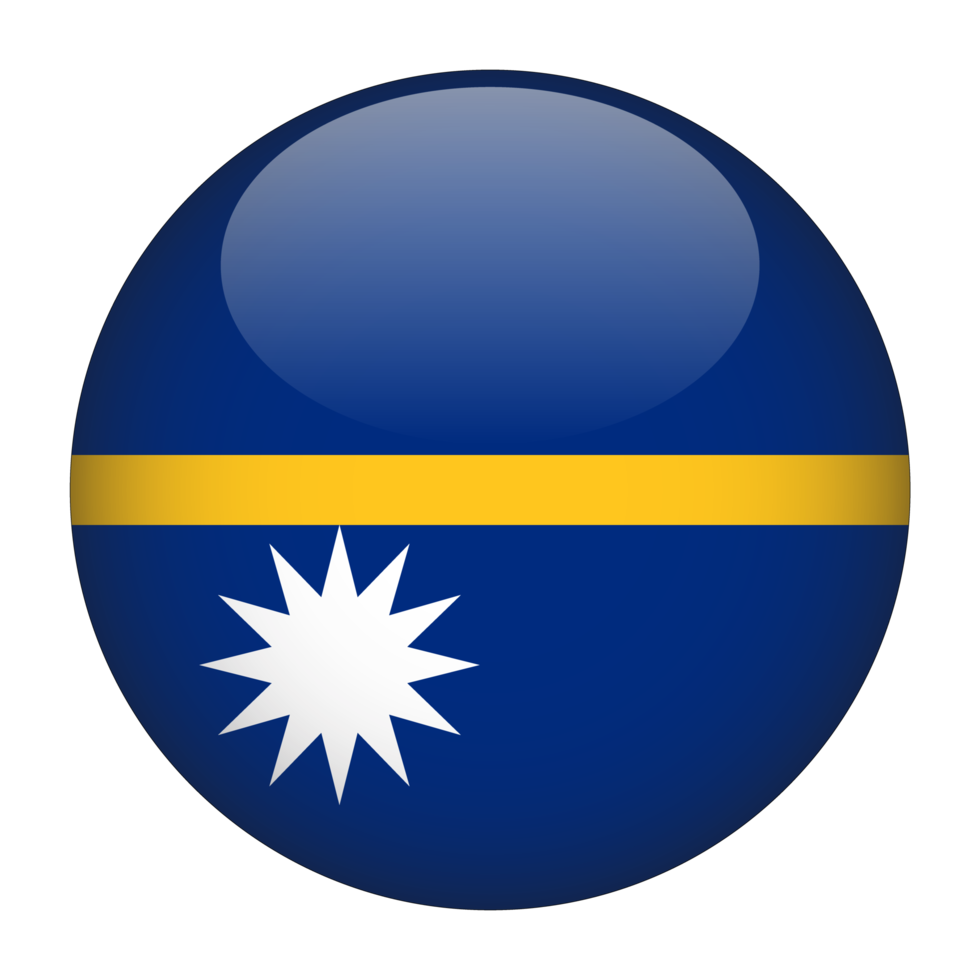 Nauru 3D Rounded Flag with Transparent Background png