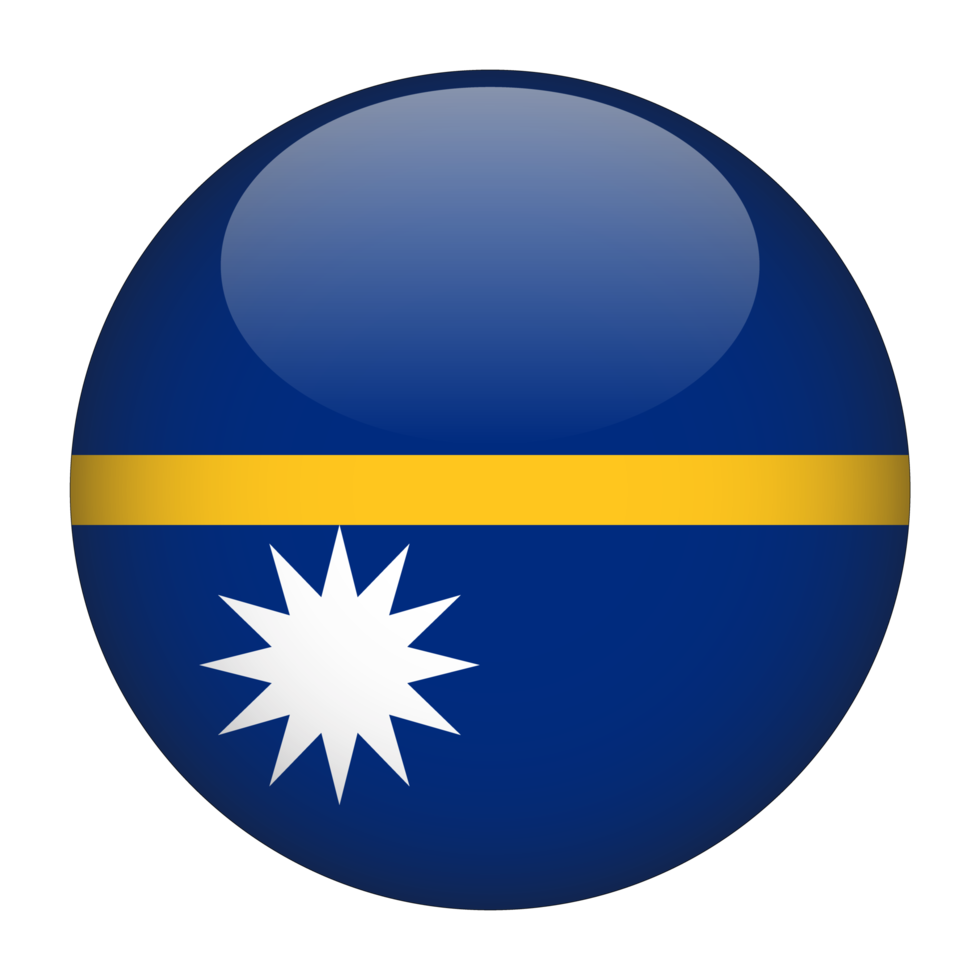 nauru 3d avrundad flagga med transparent bakgrund png