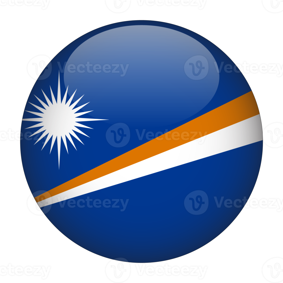 Marshall Islands 3D Rounded Flag with Transparent Background png