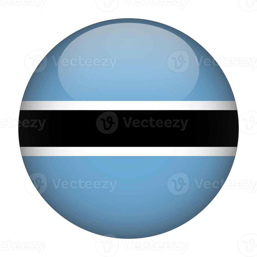 Botswana 3D Rounded Flag with no Background png