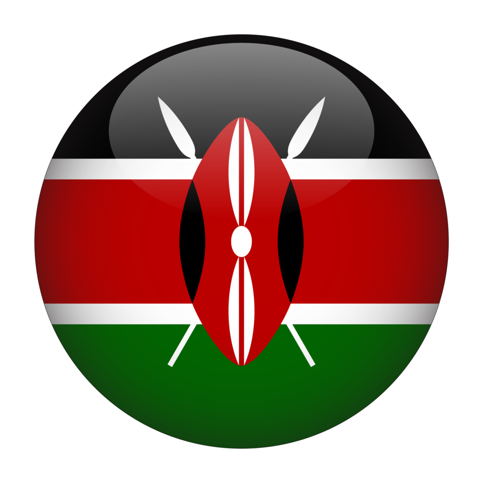 Kenya 3D Rounded Flag with Transparent Background png