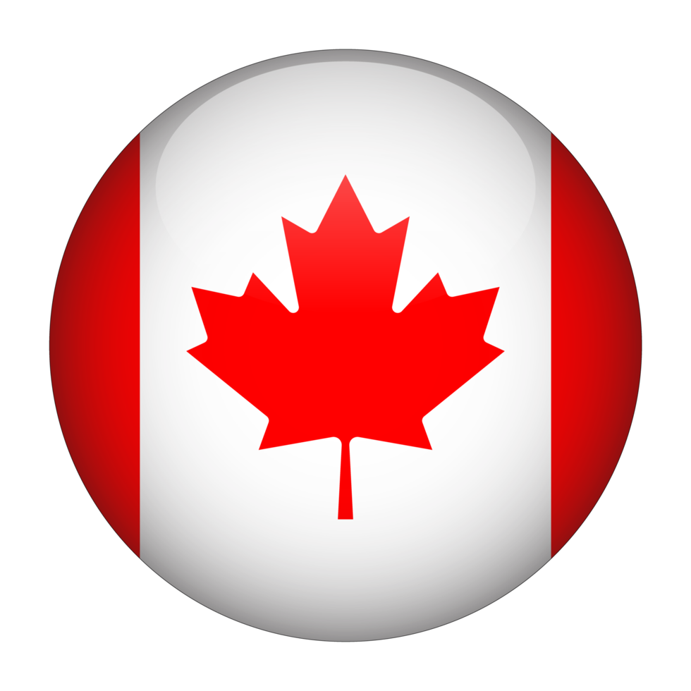 drapeau arrondi canada3d avec fond transparent png