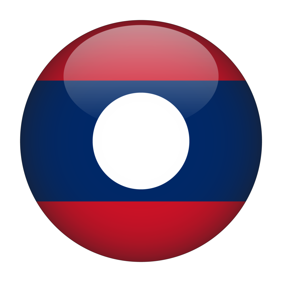 Laos 3D Rounded Flag with Transparent Background png