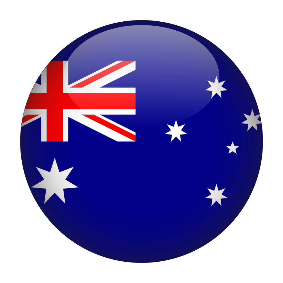 bandera redondeada 3d de australia sin fondo png