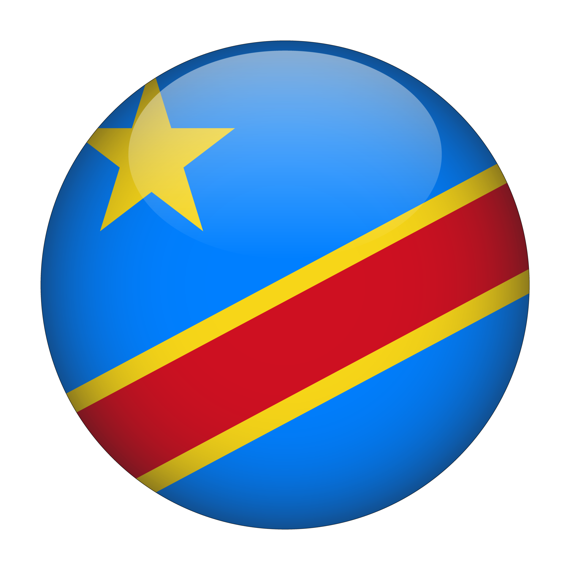Democratic Republic Of The Congo 3D Rounded Flag With Transparent 