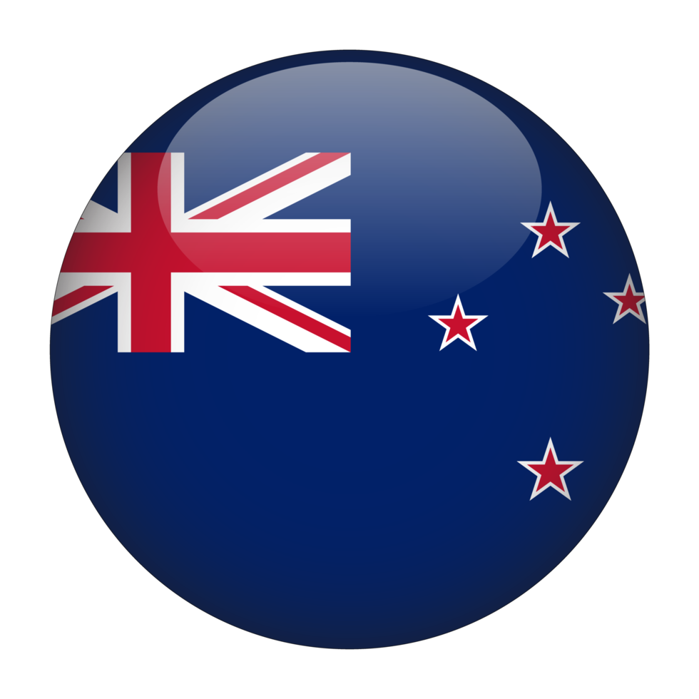 New Zealand 3D Rounded Flag with Transparent Background png