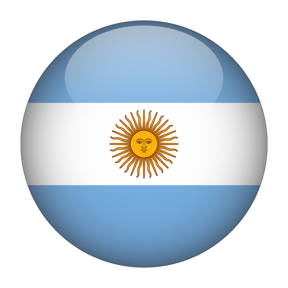 bandeira argentina 3d arredondada sem fundo png