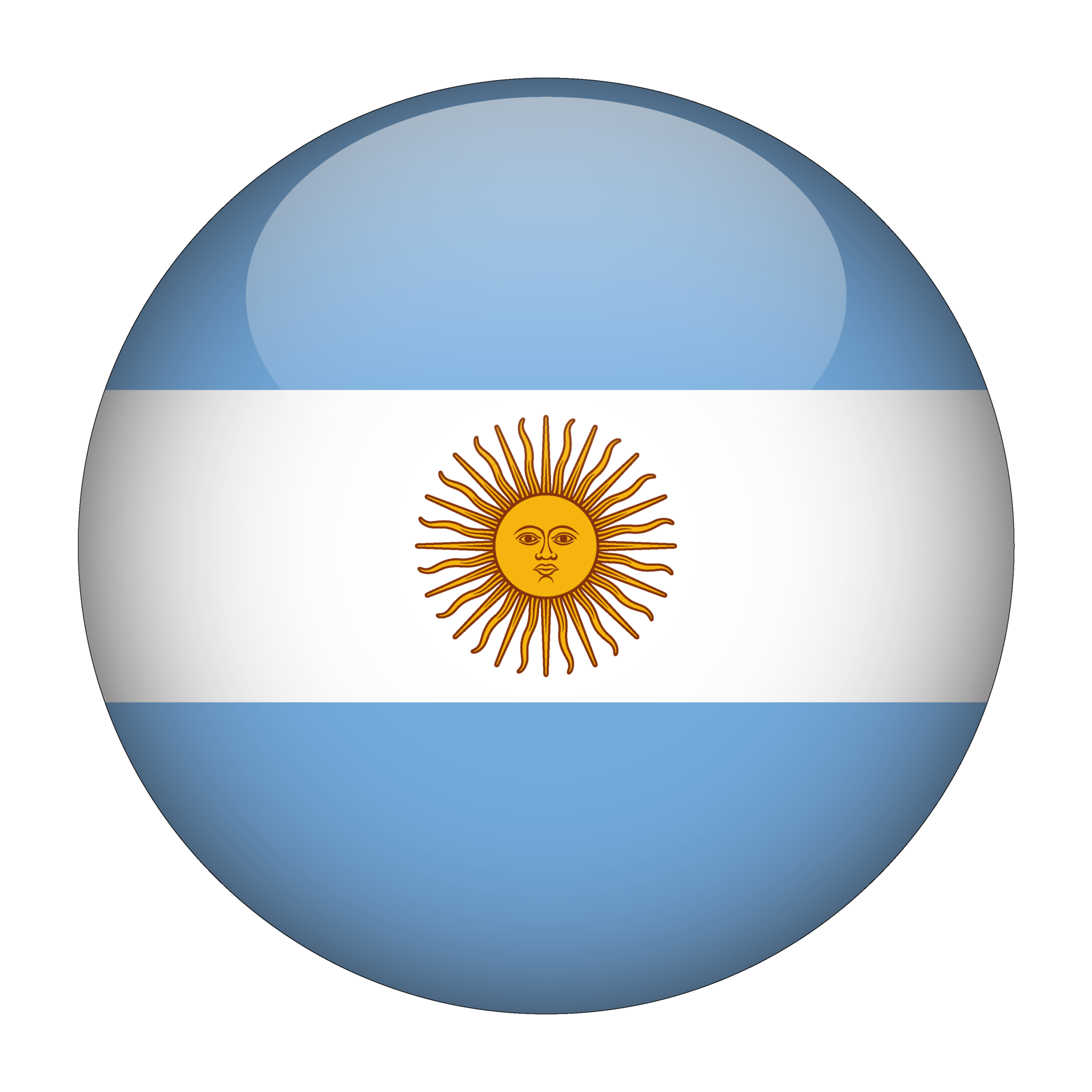 Argentina 3d Rounded Flag With No Background 15272195 Png