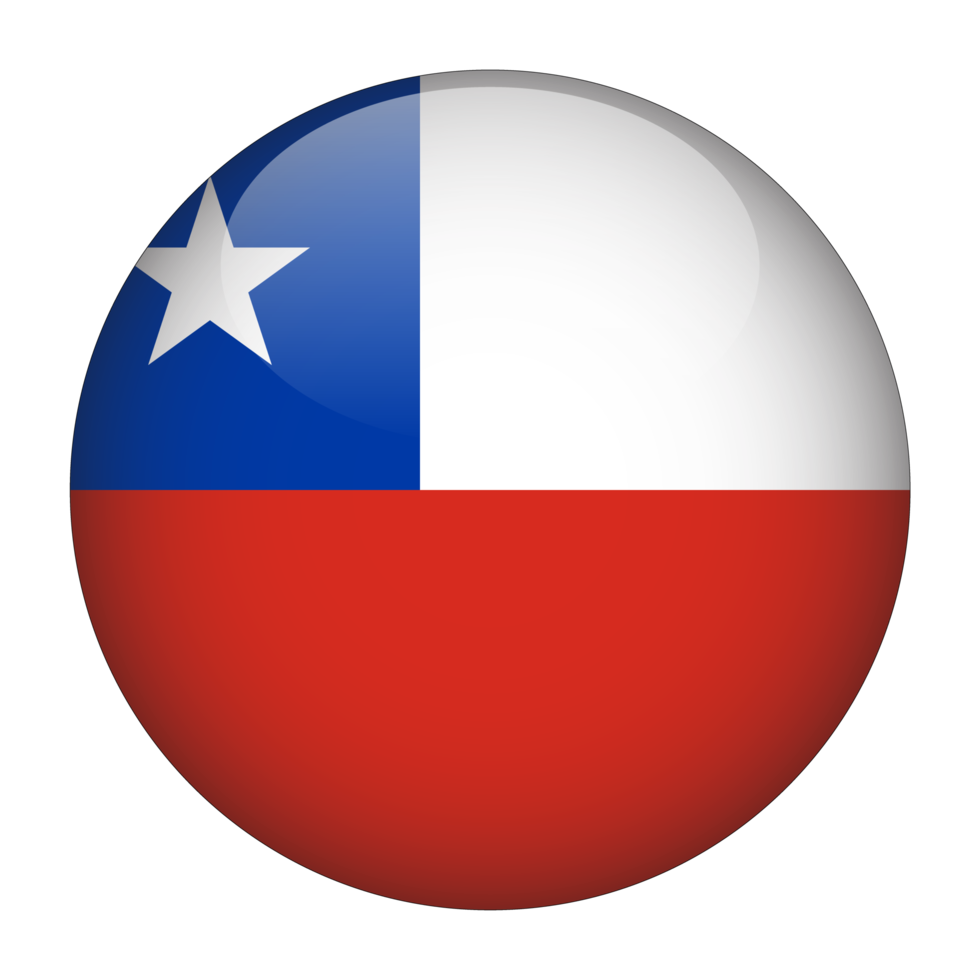 bandeira arredondada do chile 3d com fundo transparente png