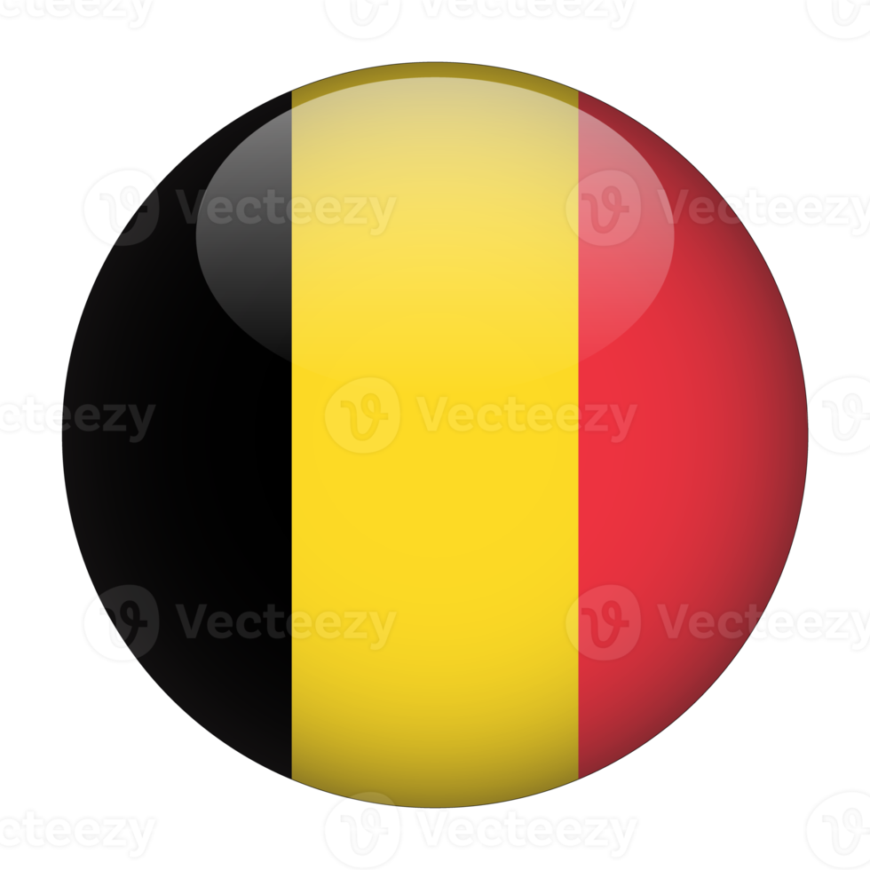 belgien 3d avrundad flagga med Nej bakgrund png