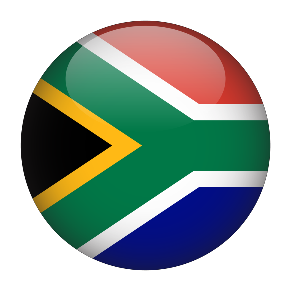 South Africa 3D Rounded Flag with Transparent Background png