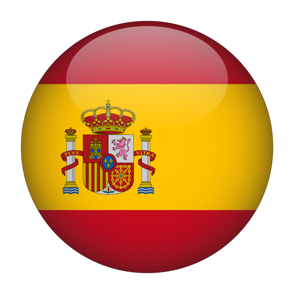 Espanha 3d bandeira arredondada com fundo transparente png