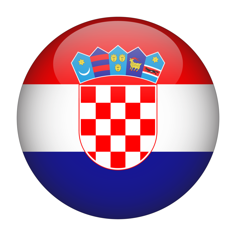 Croatia 3D Rounded Flag with Transparent Background png