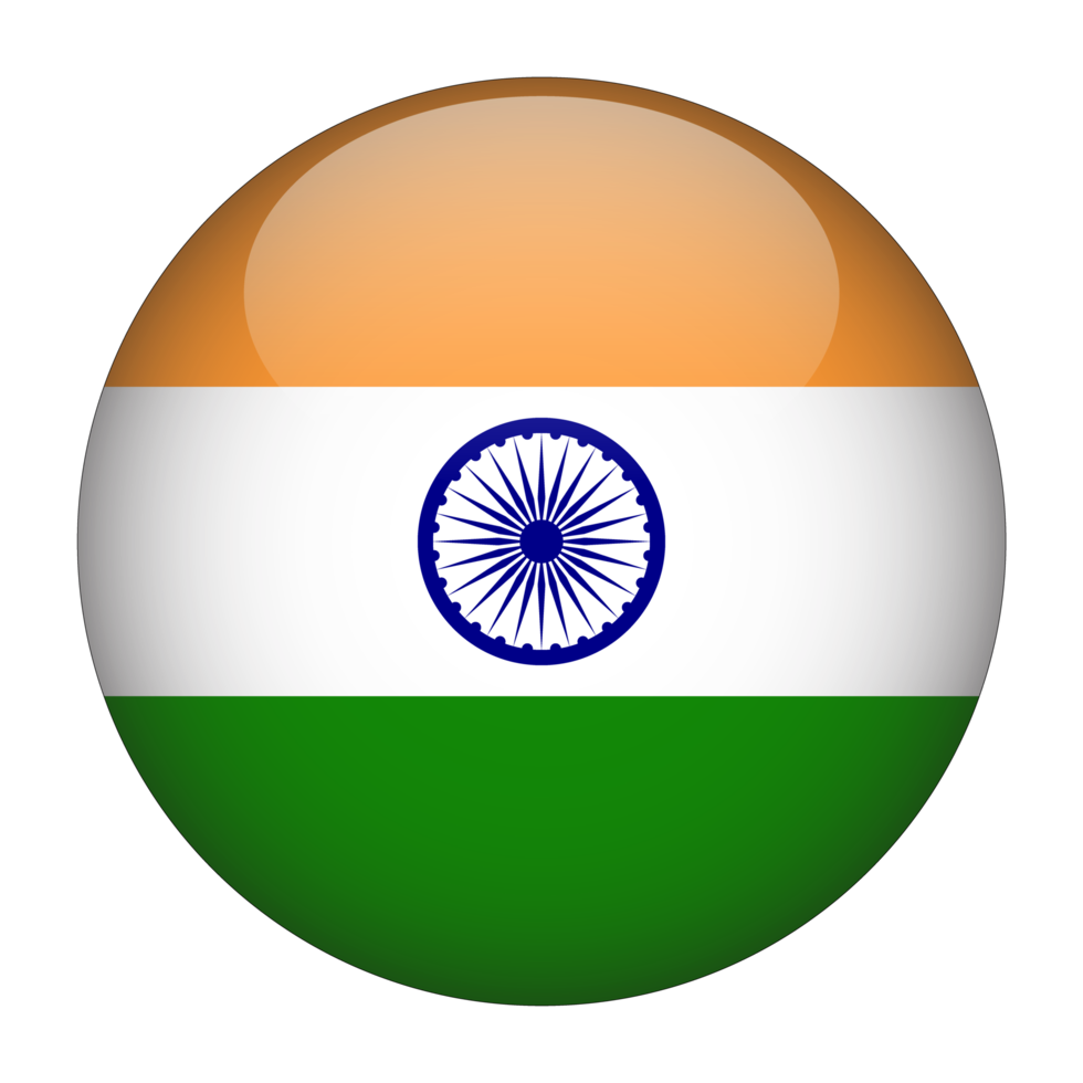 India 3D Rounded Flag with Transparent Background png