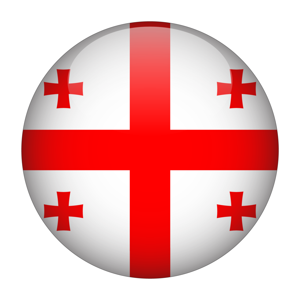 Georgia 3D Rounded Flag with Transparent Background png