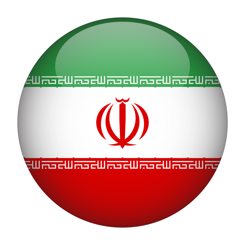 Iran 3D Rounded Flag with Transparent Background png
