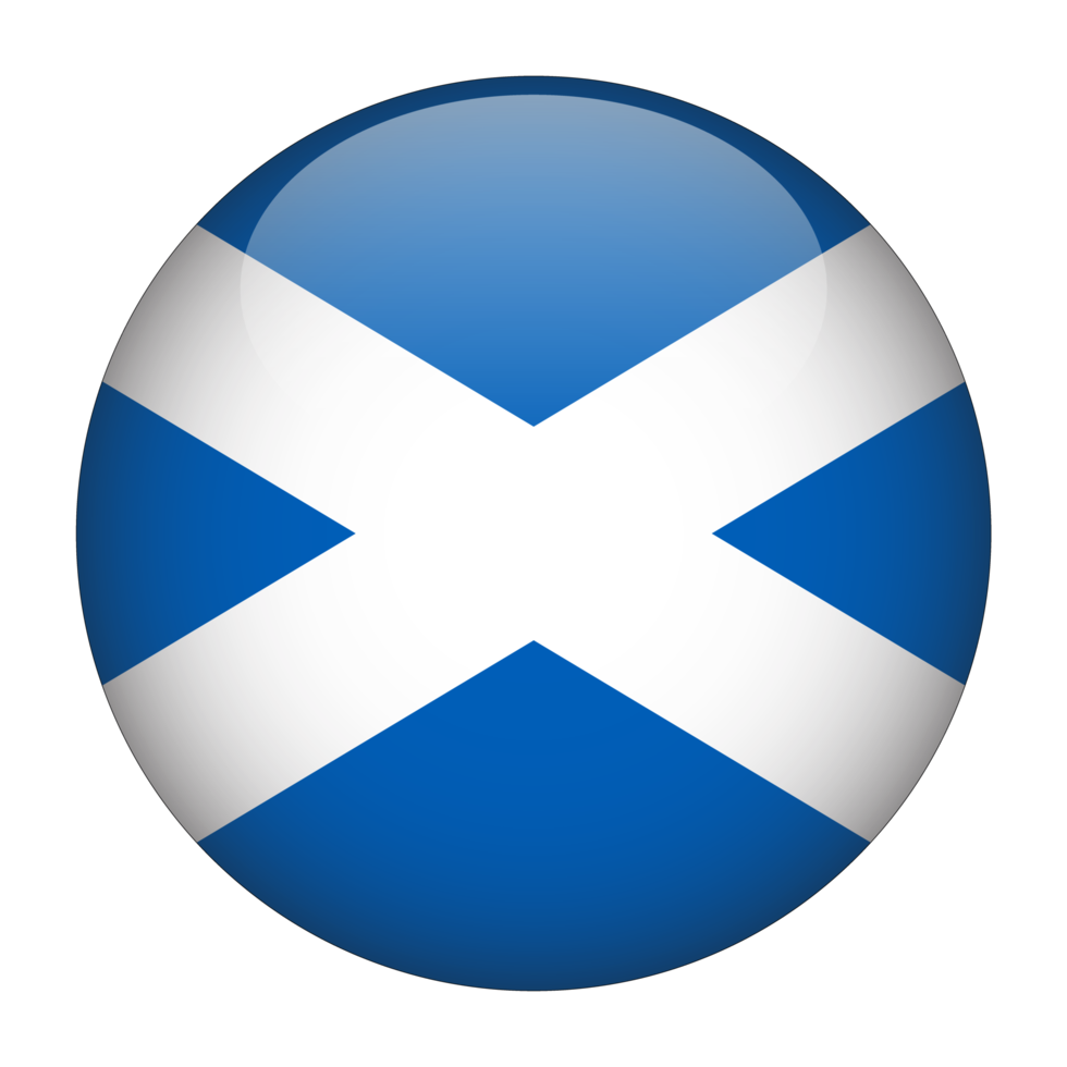 Scozia 3d arrotondato bandiera con trasparente sfondo png