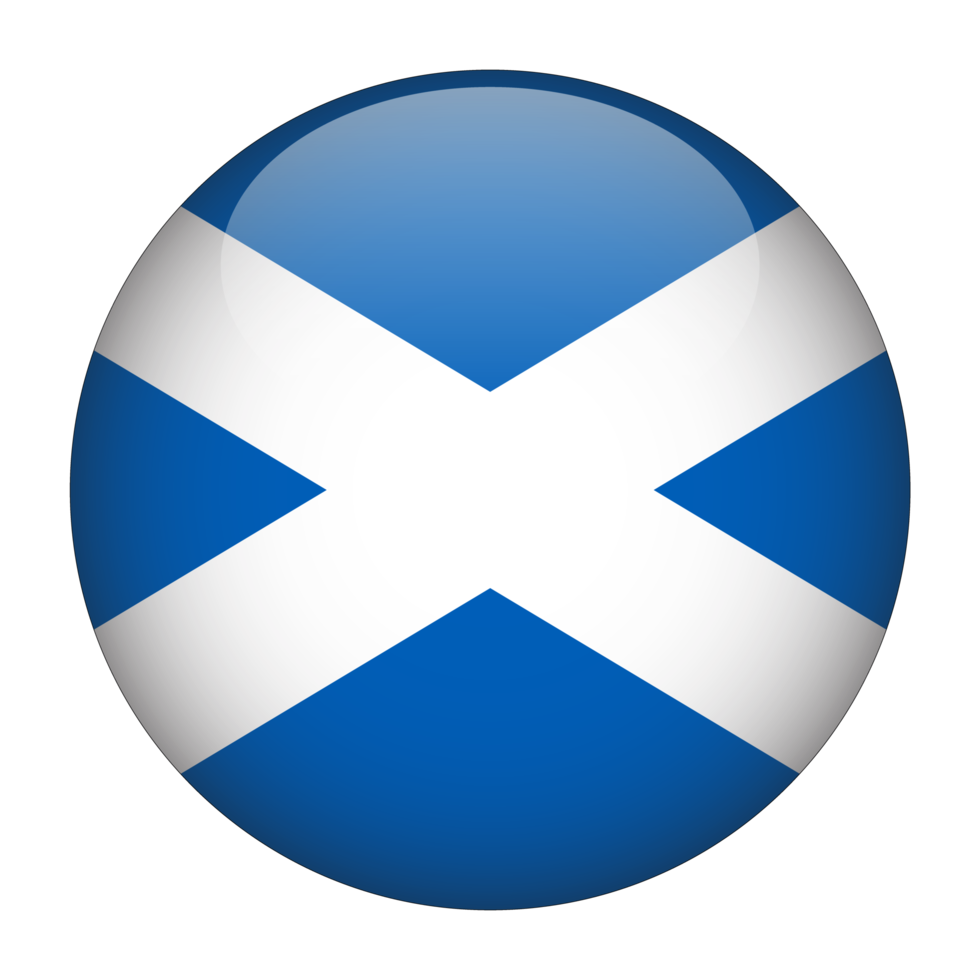 Scotland 3D Rounded Flag with Transparent Background png