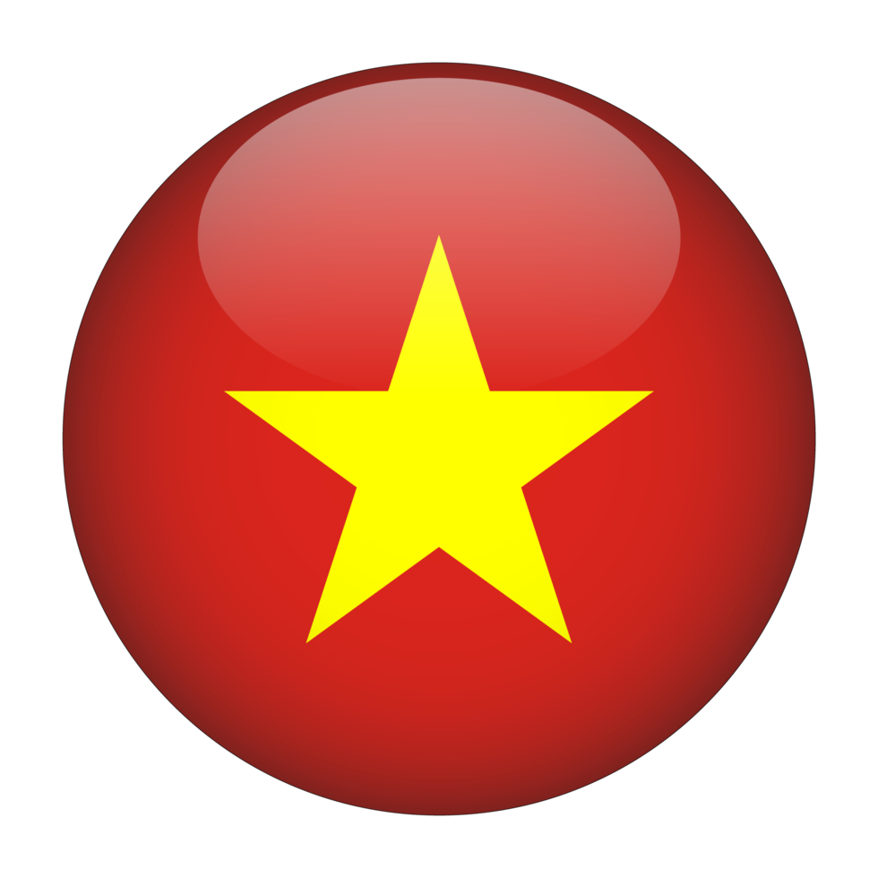 drapeau arrondi 3d vietnam avec fond transparent png