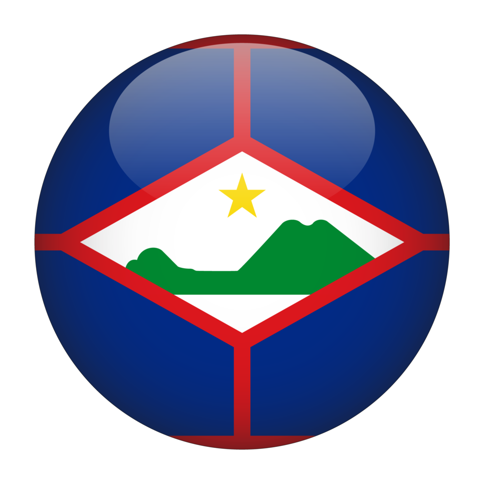 Sint Eustatius 3D Rounded Flag with Transparent Background png
