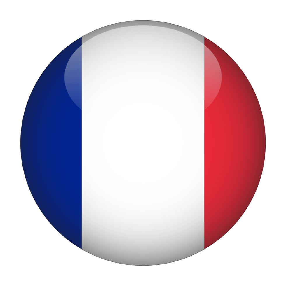 frança 3d bandeira arredondada com fundo transparente png