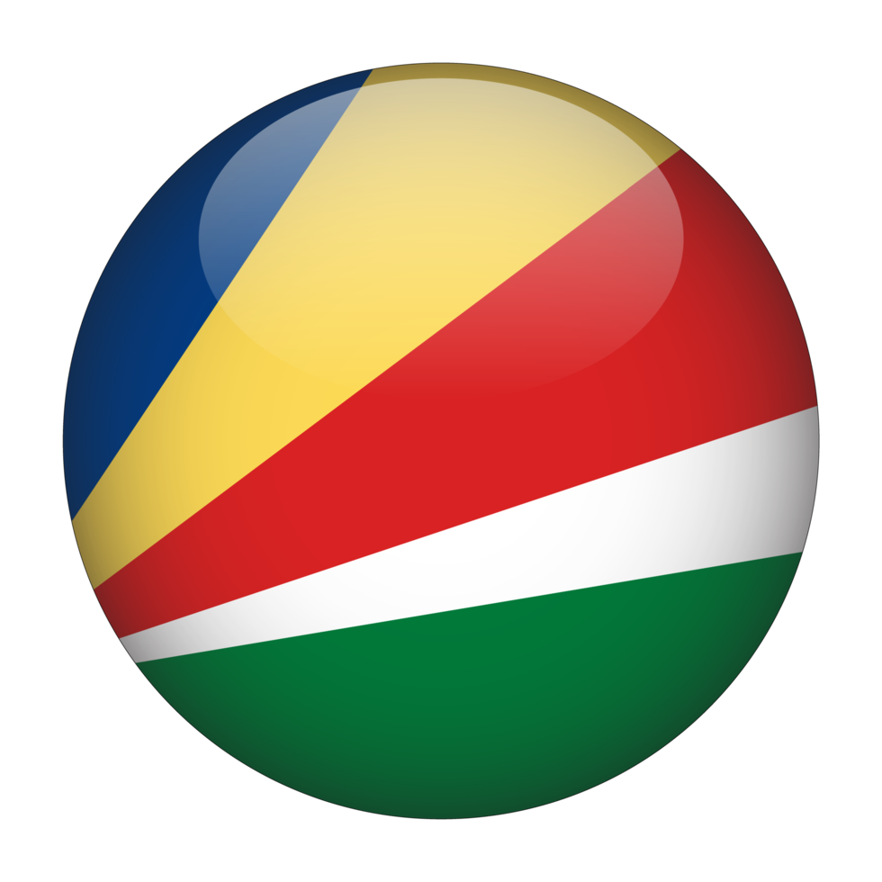 Seychelles 3D Rounded Flag with Transparent Background png