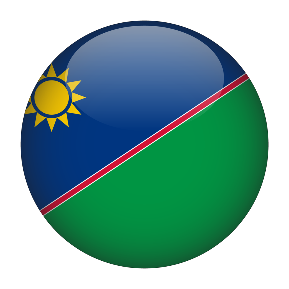 Namibië 3d afgeronde vlag met transparant achtergrond png