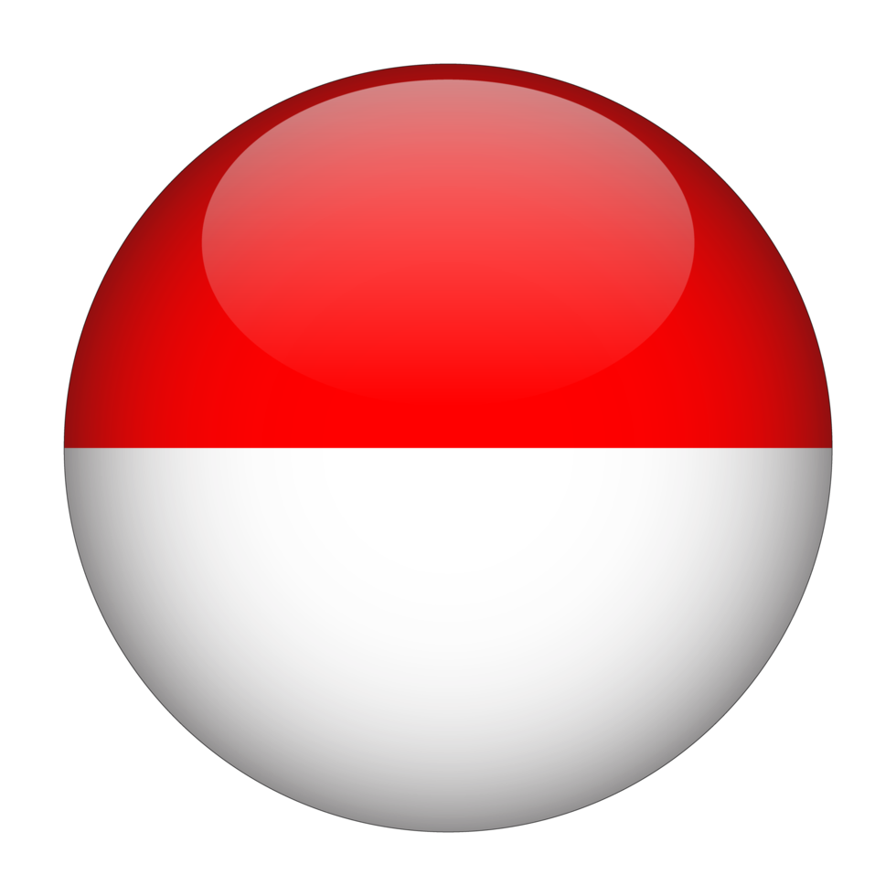 indonesien 3d avrundad flagga med transparent bakgrund png