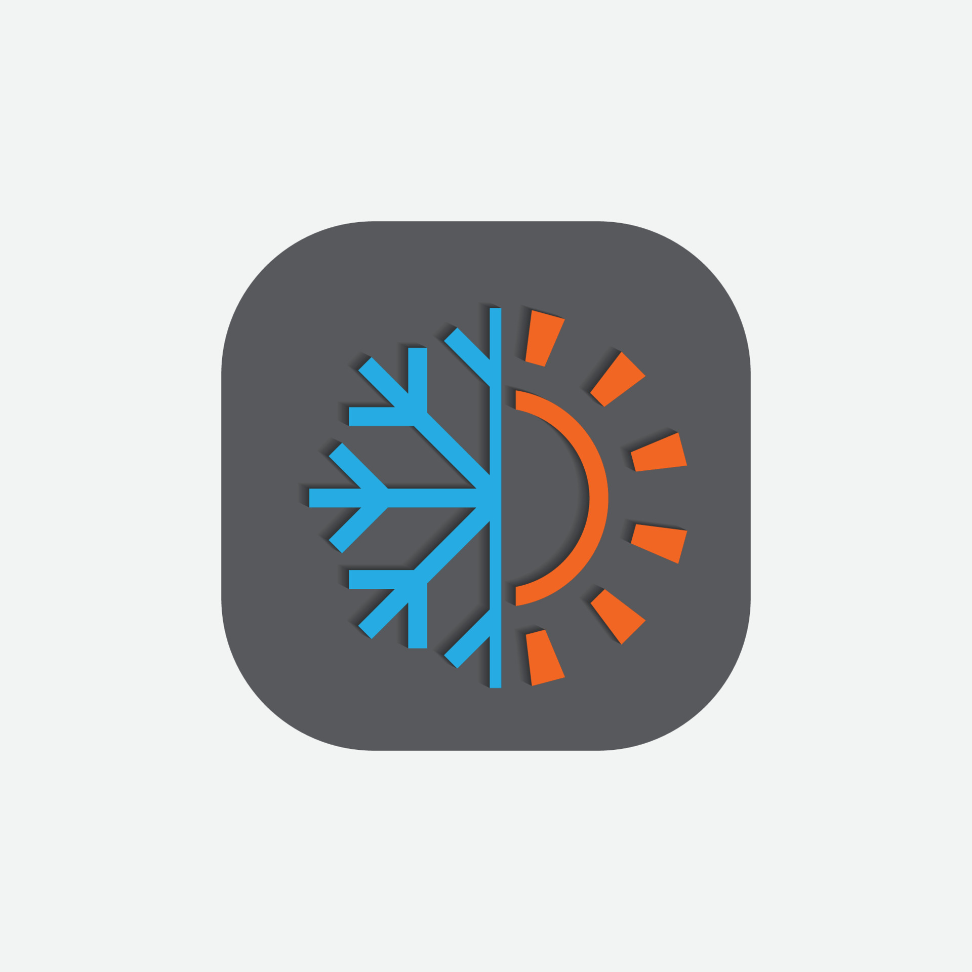 Hot and cold Logo Design Template, Heating and Cooling icon, sun and