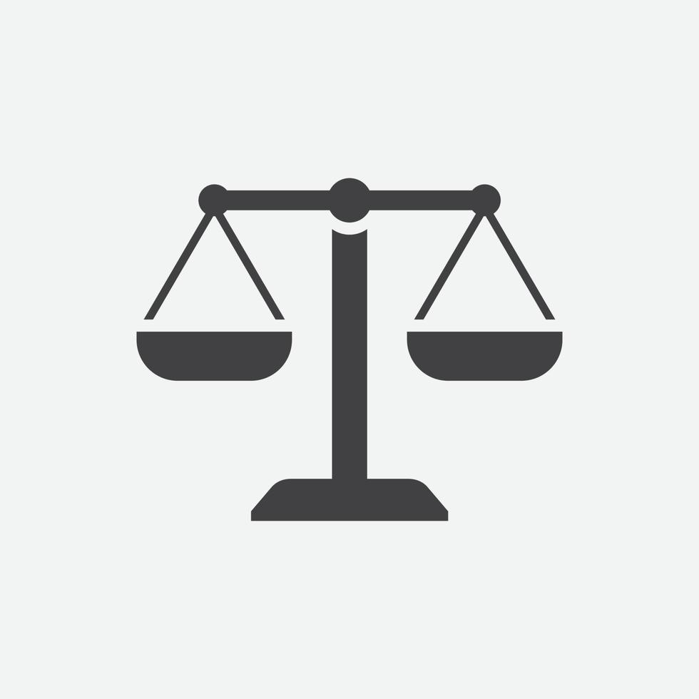 Law firm Icon, simple Law Icon design, Justice icon, Scales Of Justice design illustration vector