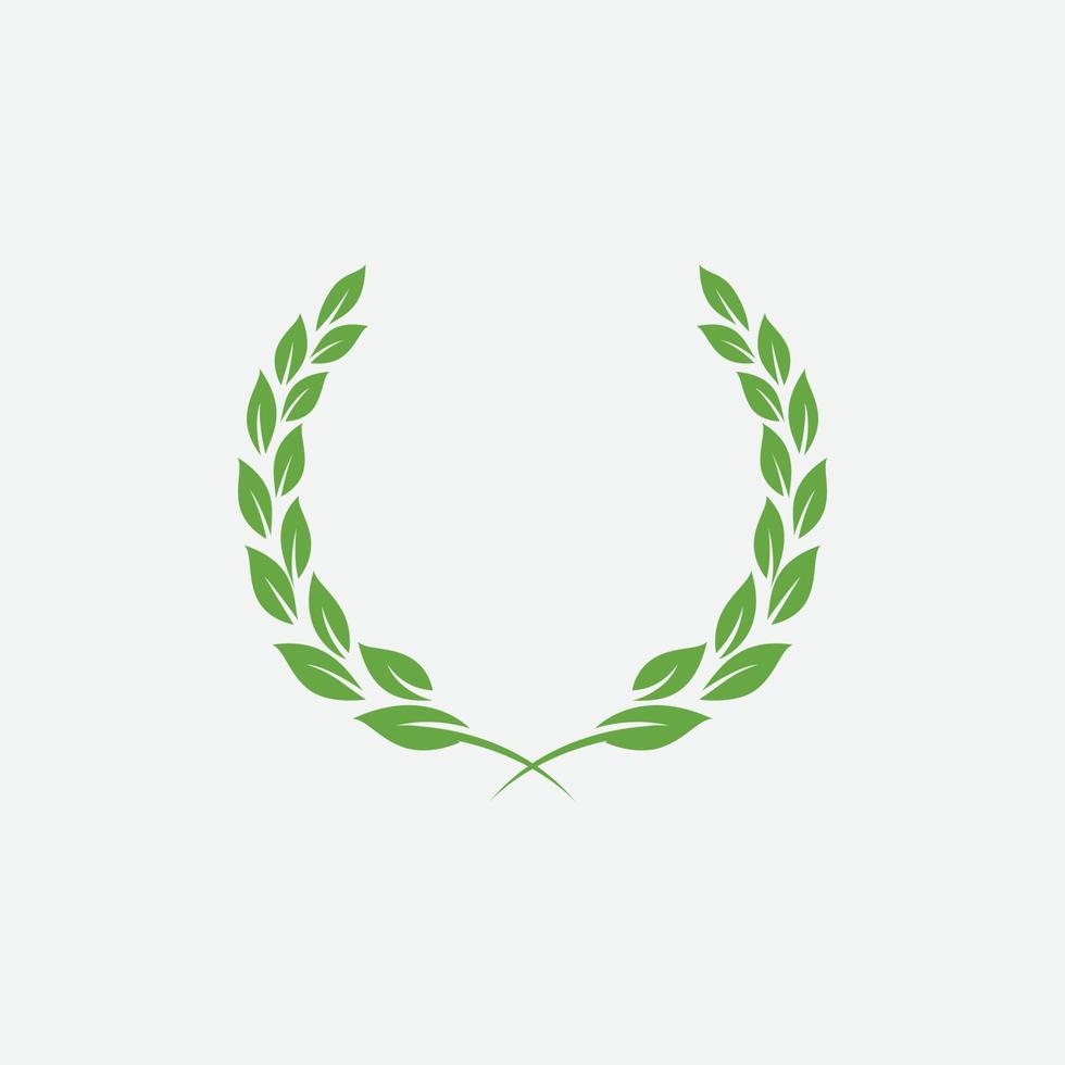 Laurel Wreath floral heraldic element, Heraldic Coat of Arms decorative logo illustration, Vector art and illustration of laurel wreath, Branches of olives, symbol of victory,