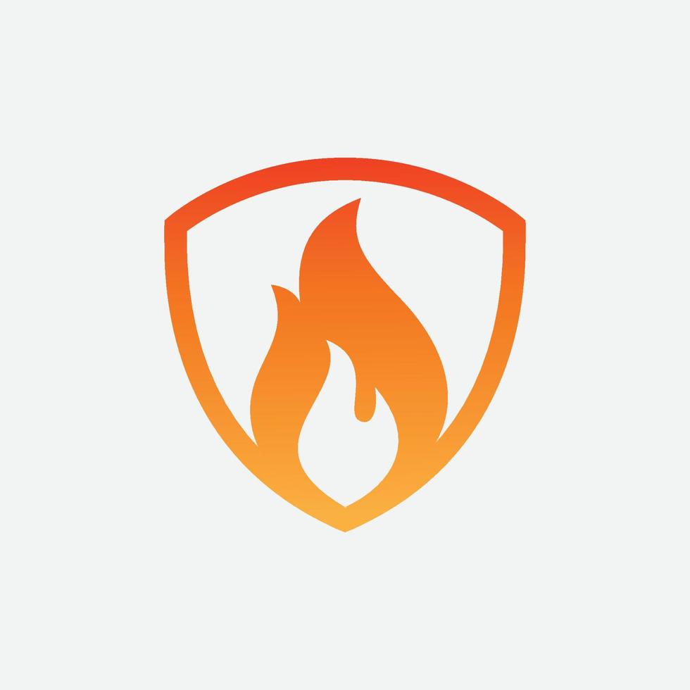 Fire Shield Logo Design Vector Template, Shield Fire Logo Concept, Fire Shield Icon Symbol, Fire protection icon, Security vector icon, Protection icon