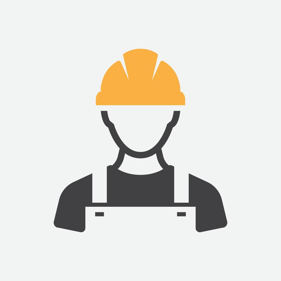 Construction Worker Icon vector Person Profile Avatar With Hard helmet and Jacket, builder man in a helmet, icon, vector illustration