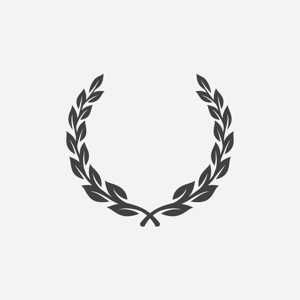 elemento heráldico floral de corona de laurel, ilustración decorativa del logotipo heráldico del escudo de armas, arte vectorial e ilustración de corona de laurel, ramas de olivos, símbolo de victoria, vector